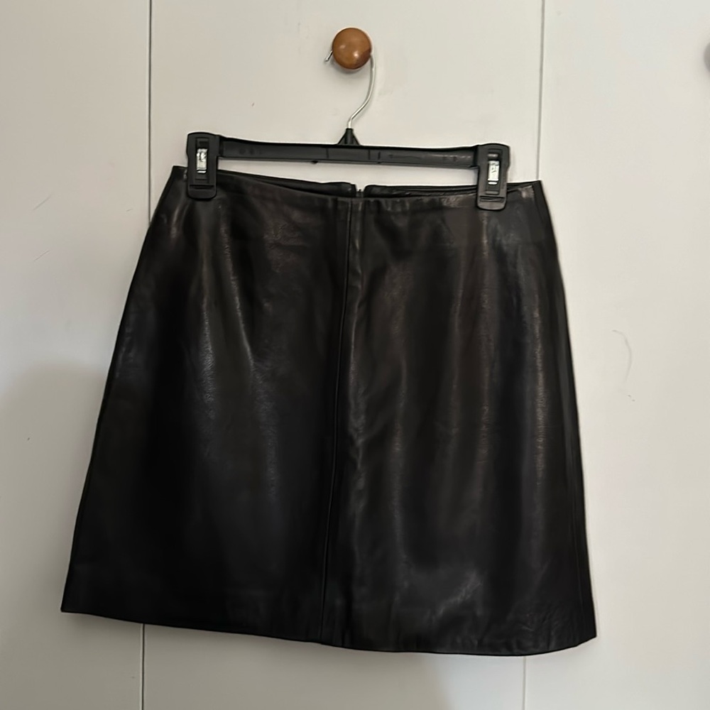Lillie Rubin Black Leather Skirt